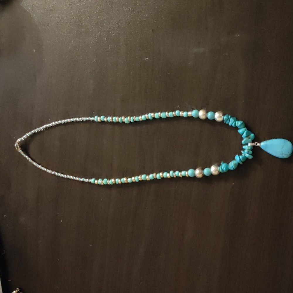 Genuine turquoise necklace handmade